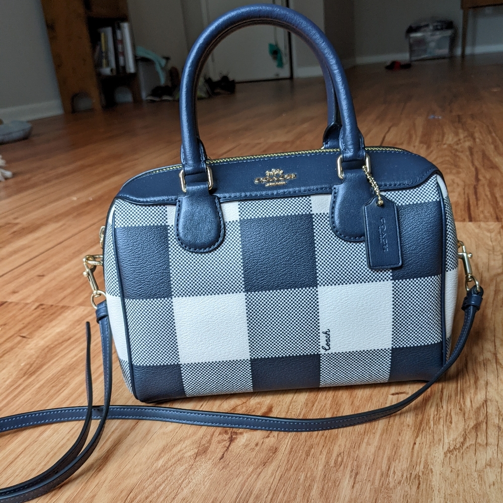 Coach Shoulder Crossbody Purse Blue White